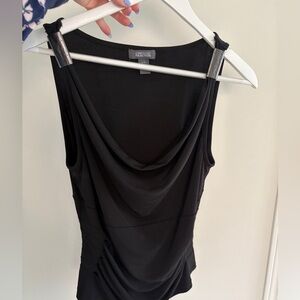 Kenneth Cole Reaction Black Draped Cowl Neck Sleeveless Top